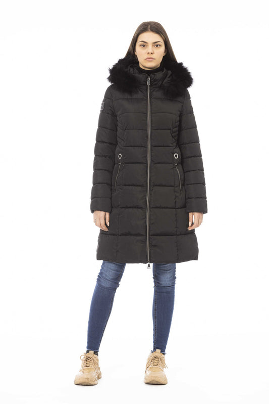 Black Polyester Women Jacket
