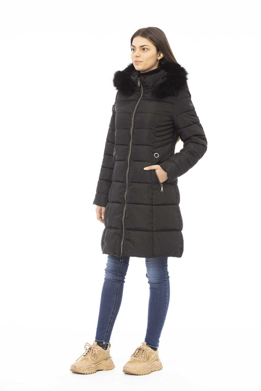 Black Polyester Women Jacket