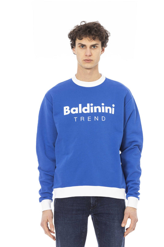 Blue Cotton Men Sweater