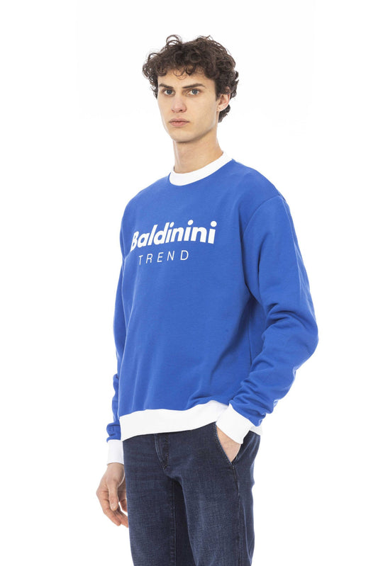 Blue Cotton Men Sweater