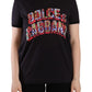Chic Black Crew Neck Logo Tee
