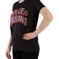 Chic Black Crew Neck Logo Tee