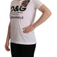 Elegant Floral Embroidered Crew Neck Tee