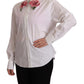 Elegant Floral Sequined Collared Shirt