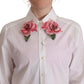 Elegant Floral Sequined Collared Shirt