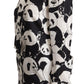 Chic Panda Print Silk Blouse
