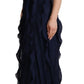 Elegant Navy Blue Sweetheart Ruffled Dress