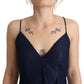 Elegant Navy Blue Sweetheart Ruffled Dress