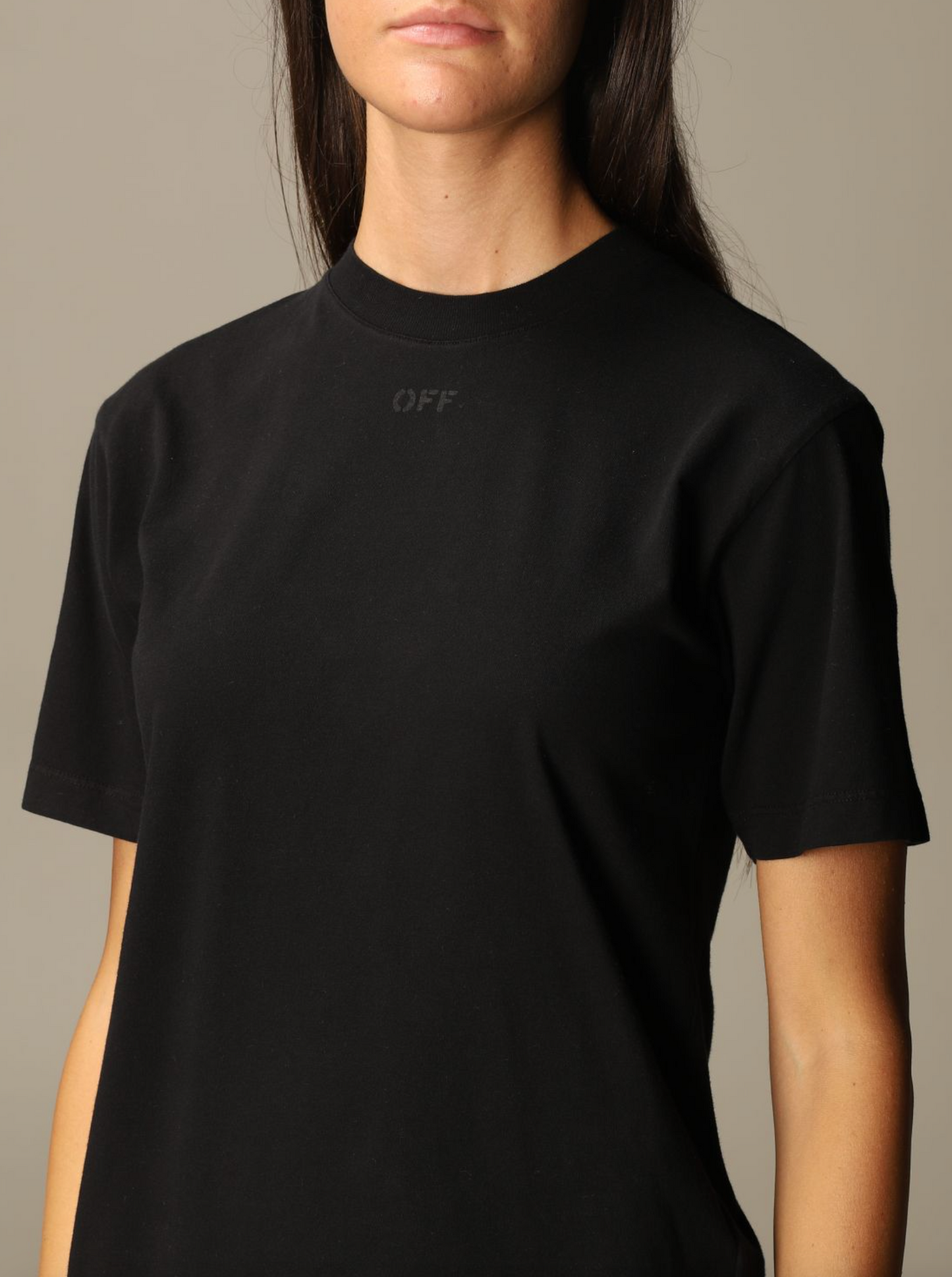 Black Cotton Women T-Shirt