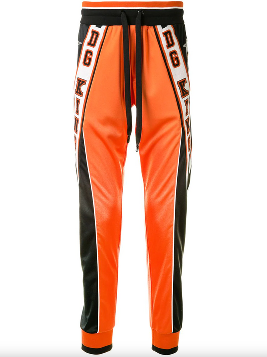 Orange Polyester Men Pant
