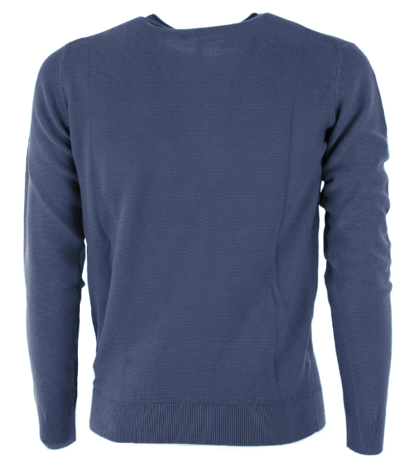 Blue Cotton Men Sweater