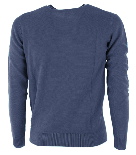 Blue Cotton Men Sweater