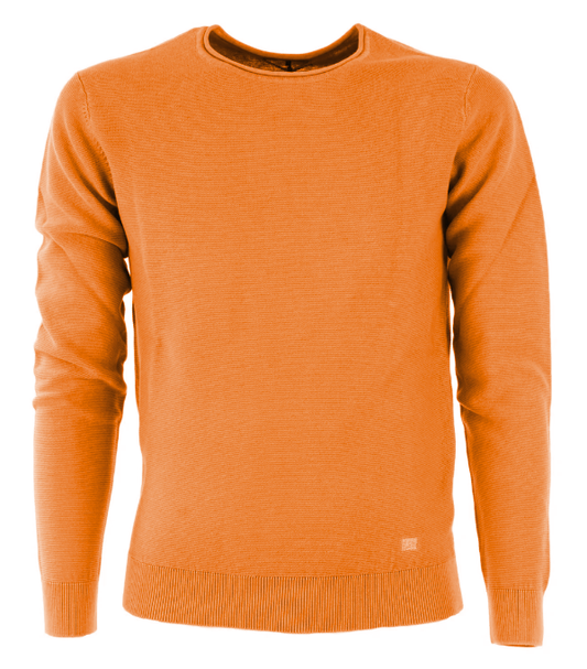Orange Cotton Men Sweater
