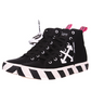 Black Cotton Men High-Top Sneaker