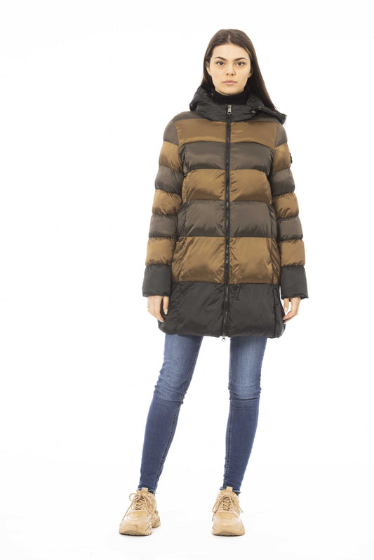 Brown Polyester Women Jacket