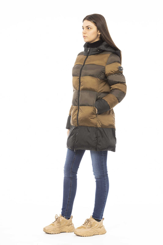 Brown Polyester Women Jacket