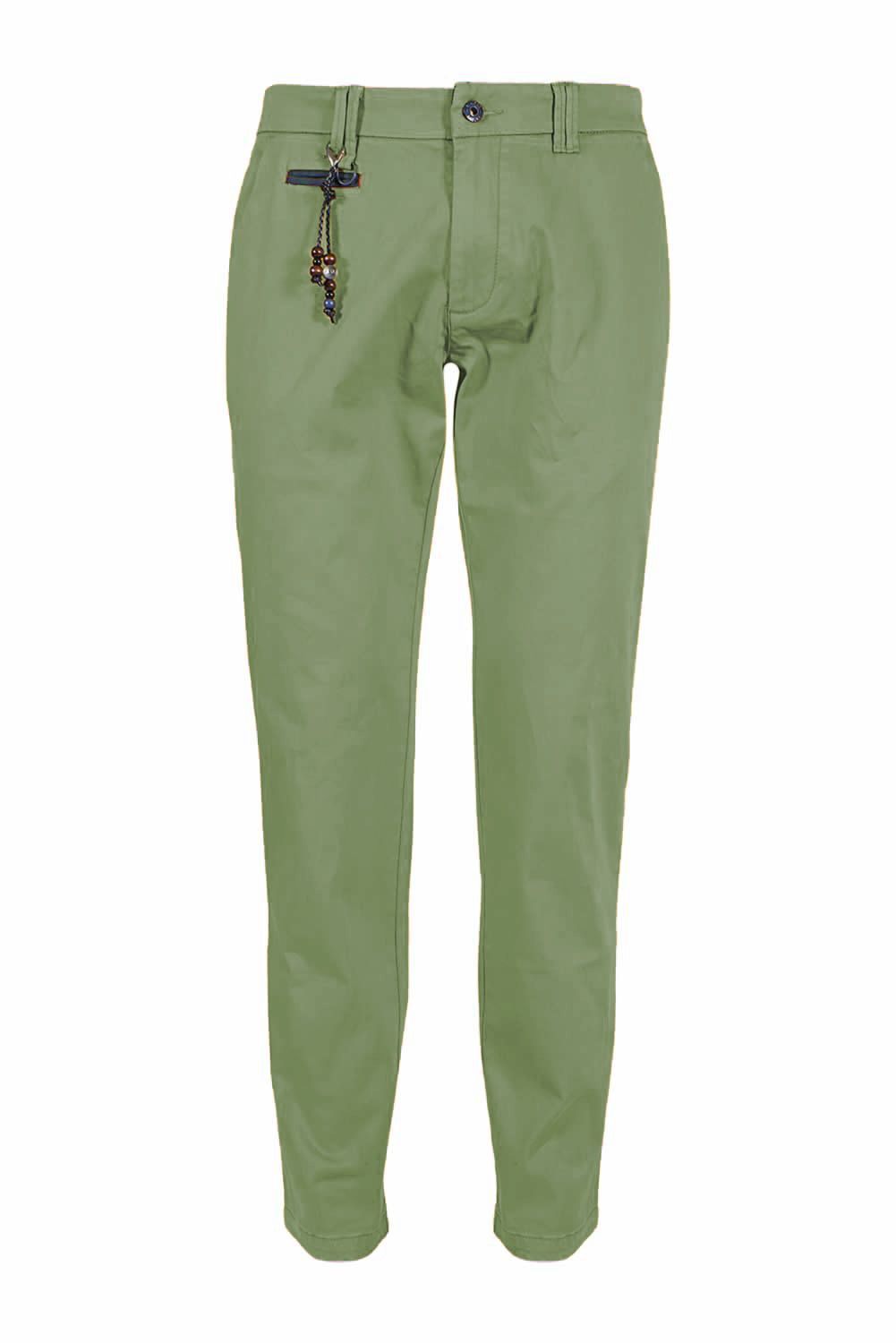 Green Cotton Men Trouser