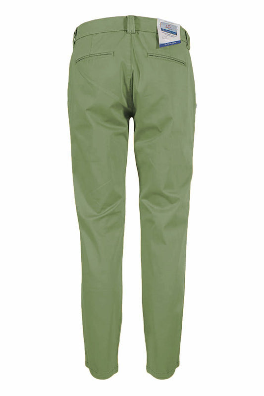 Green Cotton Men Trouser