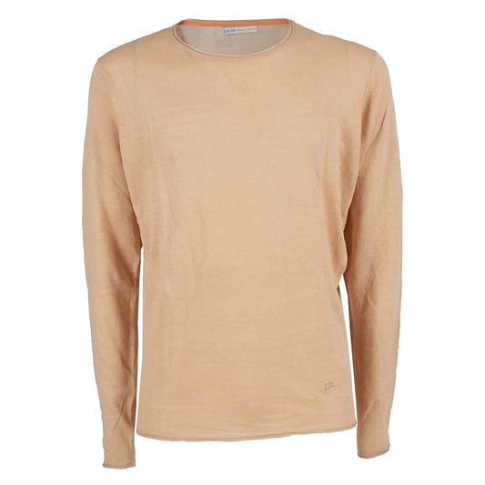Beige Cotton Men Sweater