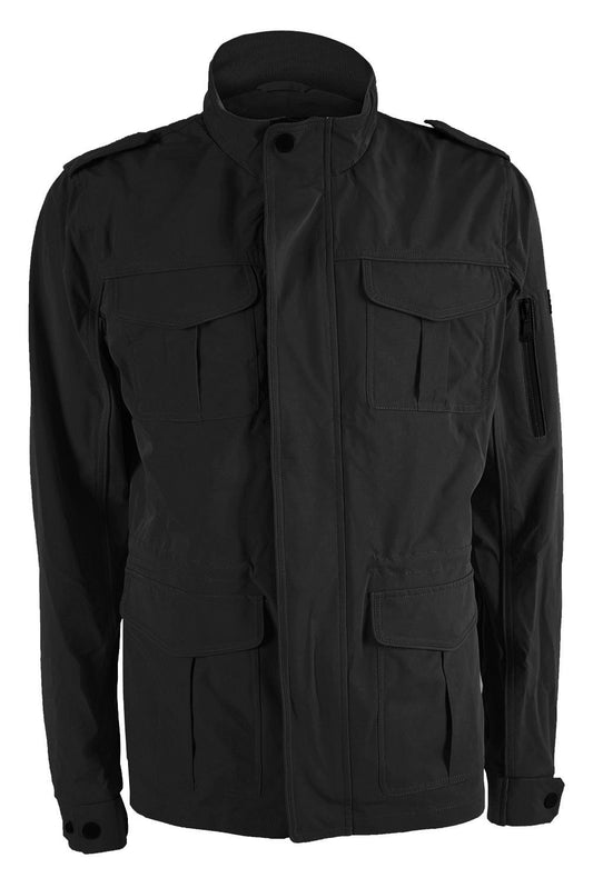 Black Polyester Men Jacket