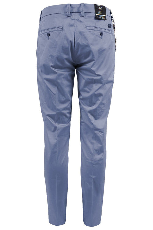 Blue Cotton Men Trouser