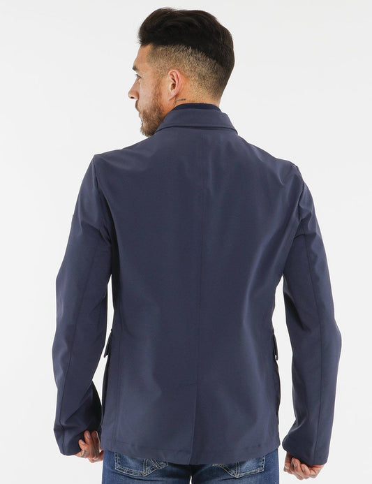 Blue Polyester Men's Jacket