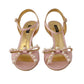 Elegant Silk Blend Pink Ankle Strap Heels