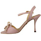 Elegant Silk Blend Pink Ankle Strap Heels