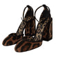 Chic Brown Leopard Ankle Strap Heels