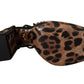 Chic Brown Leopard Ankle Strap Heels
