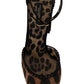 Chic Brown Leopard Ankle Strap Heels