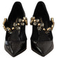 Elegant Patent Leather Crystal Pumps