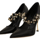Elegant Patent Leather Crystal Pumps