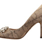 Exquisite Nude Leather Heels Pumps