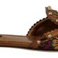 Chic Floral Print Flat Sandals with Faux Pearl Detail
