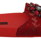 Floral Lace Crystal-Embellished Slide Flats