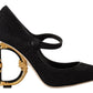 Elegant Devotion Mary Jane Pumps with Logo Heels