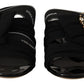 Elegant Black Crystal-Embellished Slides