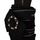 Elegant Black Crystal-Embellished Slides