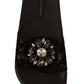 Elegant Floral Lace Crystal-Embellished Slides