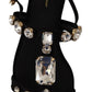 Elegant Crystal Embellished Leather Sandals