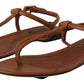 Elegant Leather T-Strap Flat Sandals