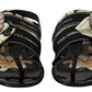 Floral Crystal-Embellished Silk Slide Sandals