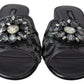 Elegant Floral Lace Crystal Slides