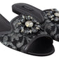 Elegant Floral Lace Crystal Slides