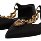 Elegant Gold Chain T-Strap Flat Sandals