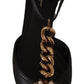 Elegant Gold Chain T-Strap Flat Sandals