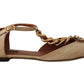 Elegant Heart Devotion Chain Embellished Sandals