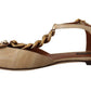 Elegant Heart Devotion Chain Embellished Sandals