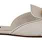 Elegant White Flat Sandals with DG Logo Embellishment